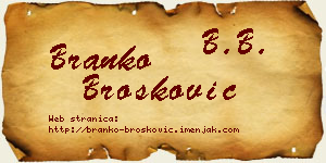 Branko Brošković vizit kartica